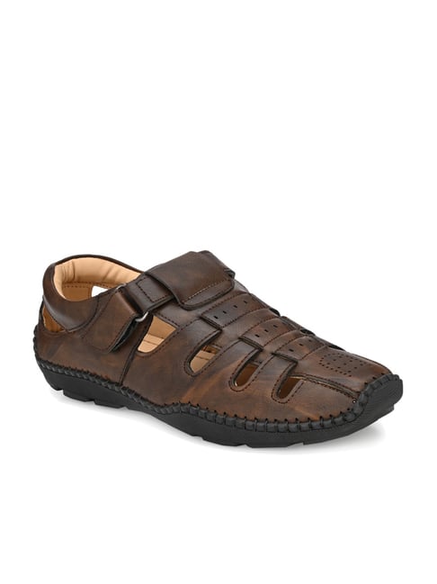 Burwood Men BWD 162 Brown Leather Fisherman Sandals-6 UK (40 EU) (BW 163):  Buy Online at Low Prices in India - Amazon.in