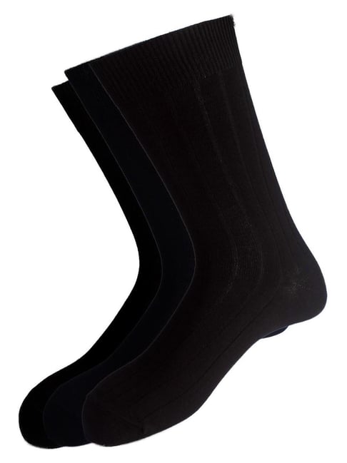 Peter England Black Socks - Pack of 3