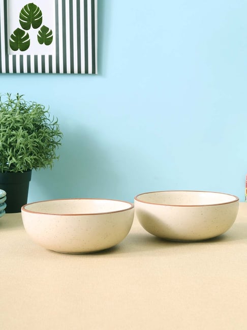 Buy VarEesha Off White Ceramic Serving Bowls (500 ml) - Set of 2 at Best  Price @ Tata CLiQ