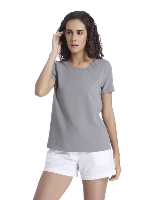 Buy Vero Moda Frost Grey Regular Fit Top for Women Online @ Tata CLiQ