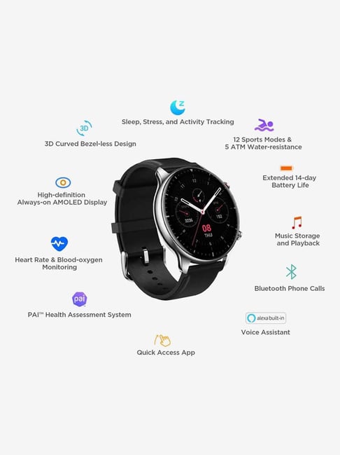 Buy Huami Amazfit GTR 2 Classic Edition Smartwatch (Black) Online At ...