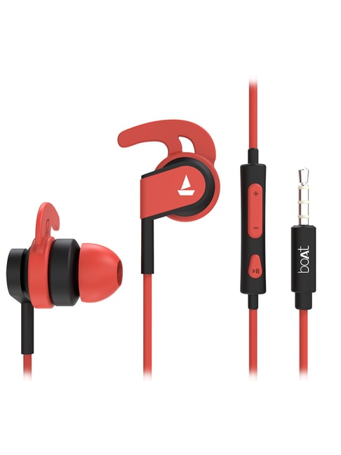 Buy boAt BassHeads 242 Wired Earphone with Mic (Red) Online At Best ...