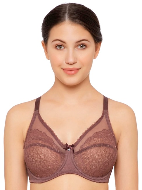 Wacoal Retro Chic Non-Padded Wired Full Coverage Full Support Everyday Comfort  Bra - Maroon Price in India