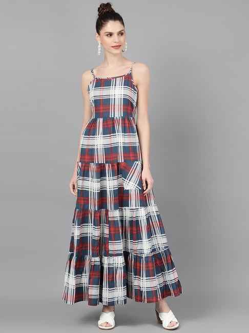 maxi plaid dress