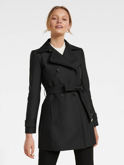 Buy Forever New Black Helana Mac Coat for Women Online Tata CLiQ