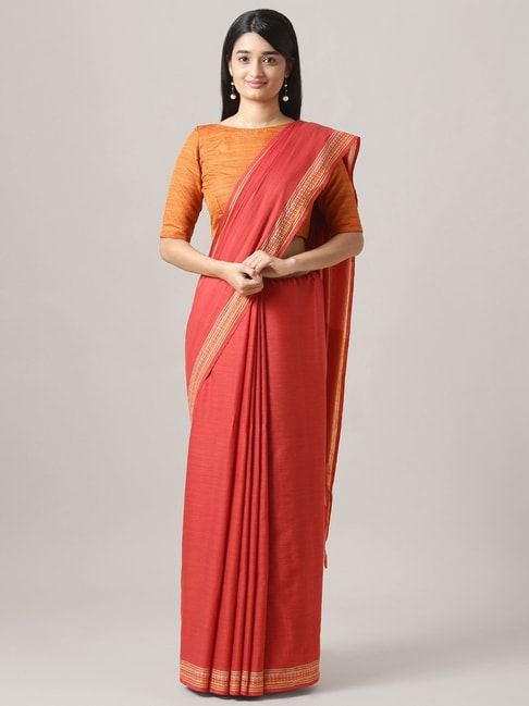 Taneira Coral Saree Without Blouse Price in India