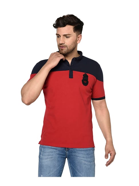 jeans shirt red colour