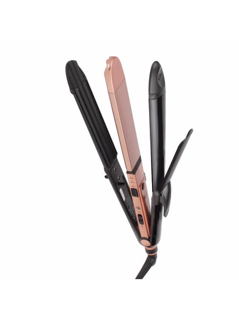 VEGA Keratin 3 in 1 Hair Styler - Straightener, Curler, & Crimper (VHSCC-03), Rose Gold