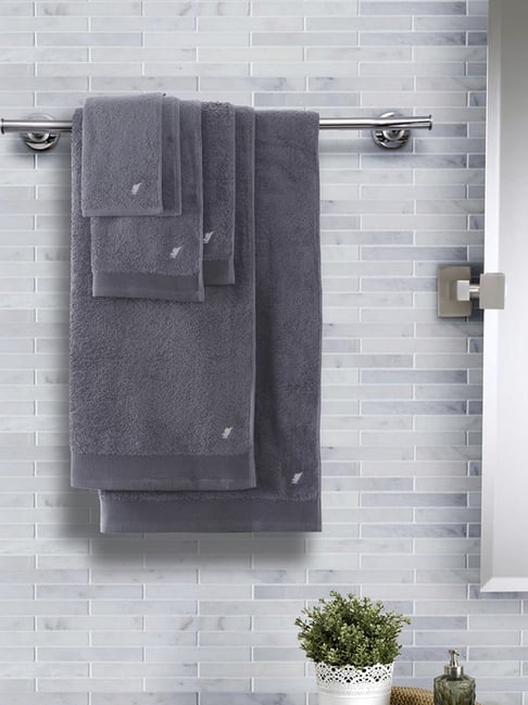 Maspar Grey Cotton 550 GSM Bath Linen Set