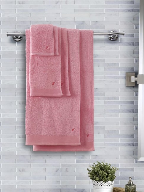 Buy Maspar Pink Cotton 550 GSM Bath Linen Set at Best Price Tata