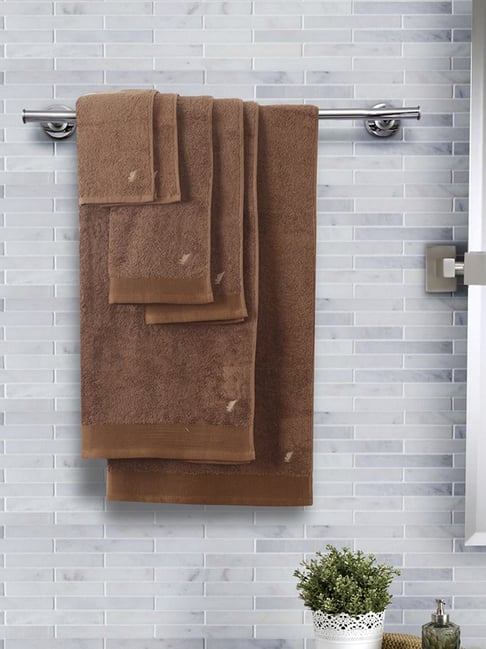 Maspar Brown Cotton 550 GSM Bath Linen Set