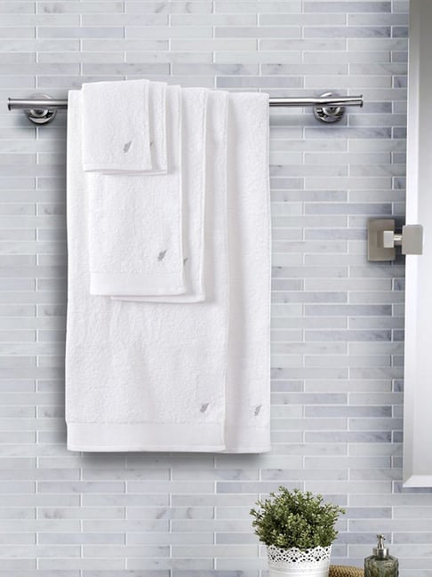 Maspar White Cotton 550 GSM Bath Linen Set