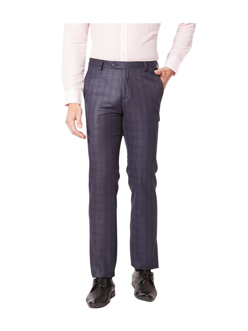 Buy Oxemberg Brown Slim Fit Self Pattern Chinos for Mens Online @ Tata CLiQ