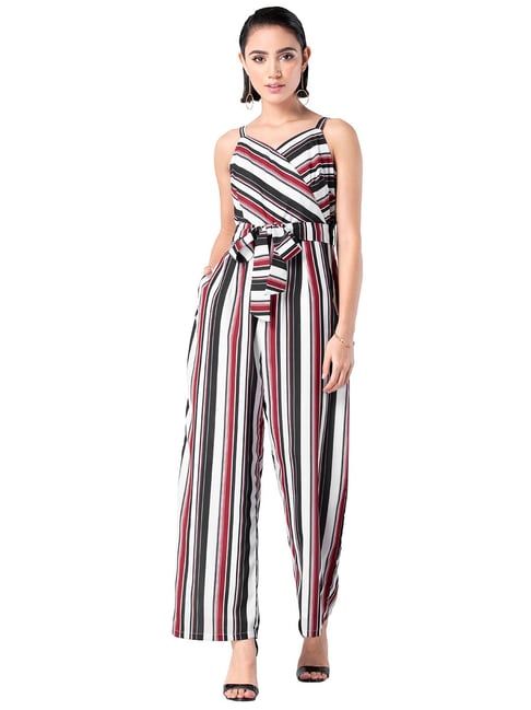 Buy FabAlley Red Black Striped Jumpsuit for Women Online Tata CLiQ
