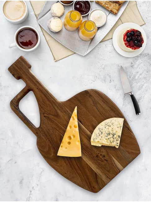 ICRAFT Jaar Brown Acacia Wood Cheese Board - Set of 1