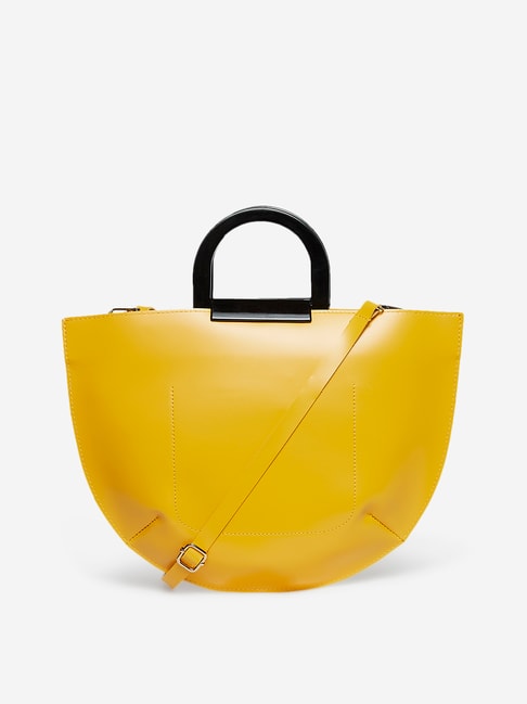 Buy LOV by Westside Mustard Top-Handle Tote Bag for Women Online @ Tata ...