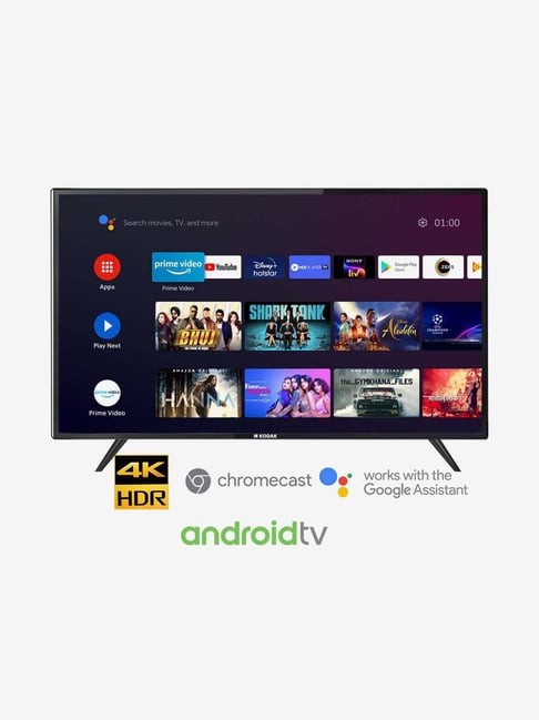 Kodak 108 cm (43 Inches) Android Smart Ultra HD 4K LED TV 43UHDX7XPRO (2020 Model, Black)