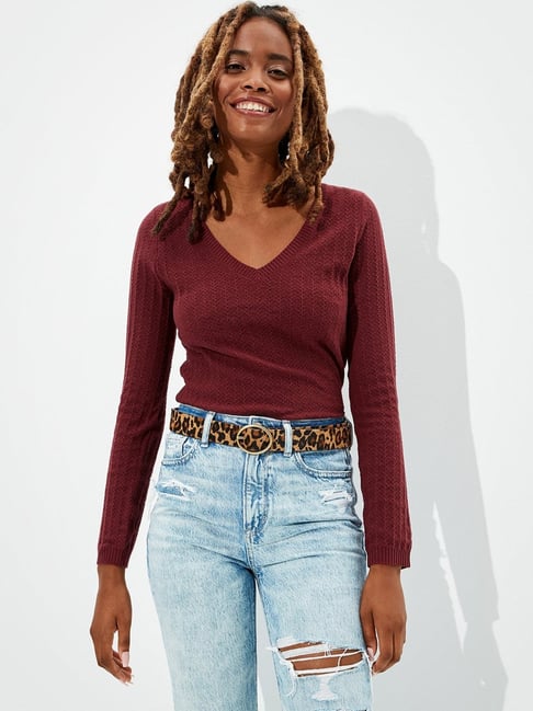 American eagle maroon sweater sale