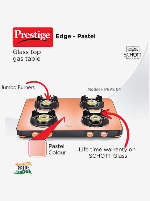 Buy Prestige Edge PEPS 04 4 Brass Burners Gas Table Online At Best