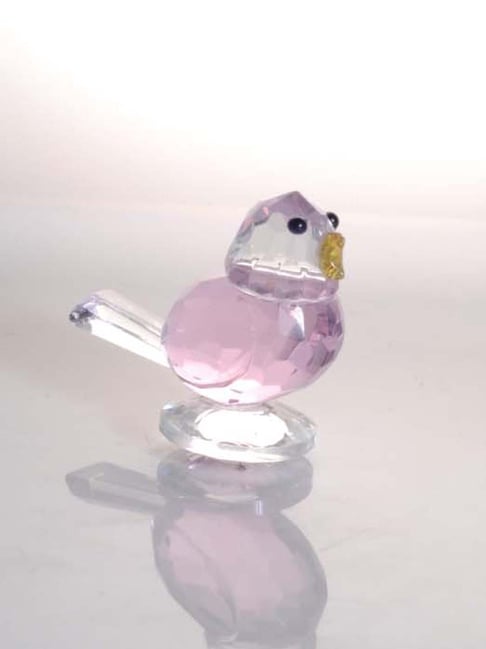 Real Effect London Mozart Crystal White & Pink Bird Figurine - Set of 1