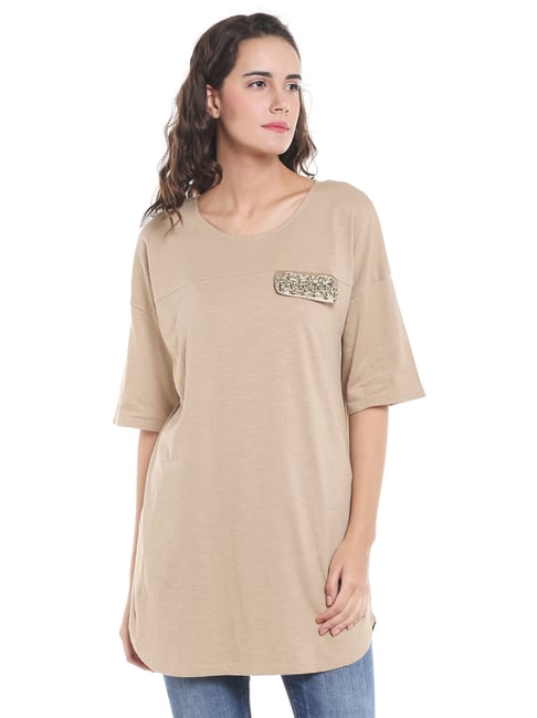 Vero Moda Brown Cotton Tunic