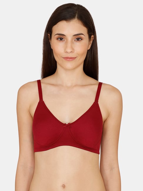 Zivame Maroon Non Wired Non Padded Full Coverage Bra
