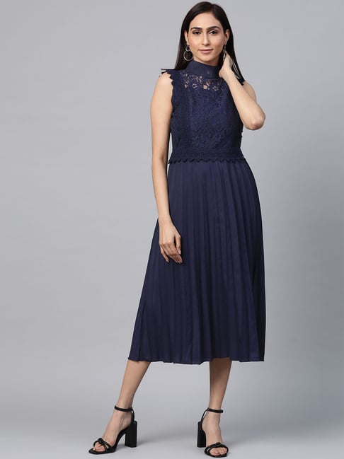 Melon by PlusS Navy Lace Dress Price in India