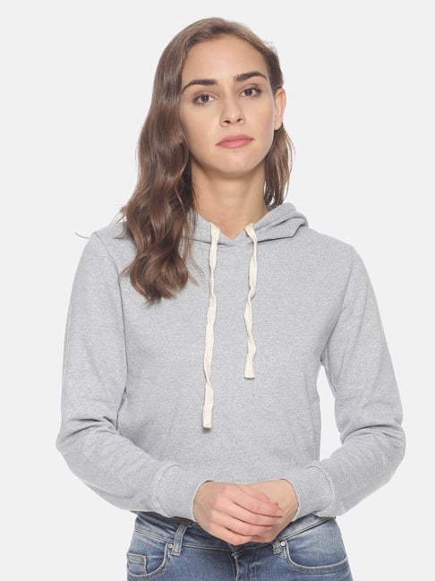 Campus Sutra Grey Full Sleeves Hooded Sweatshirt-picture-22