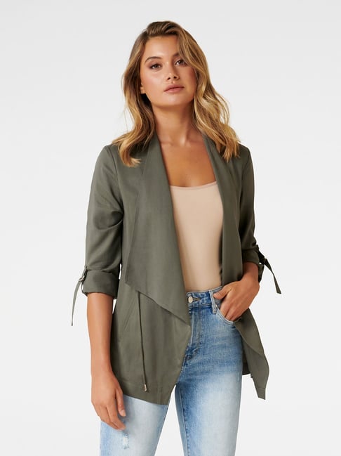 Buy Forever New Dusted Olive Full Sleeves Jacket for Women Online