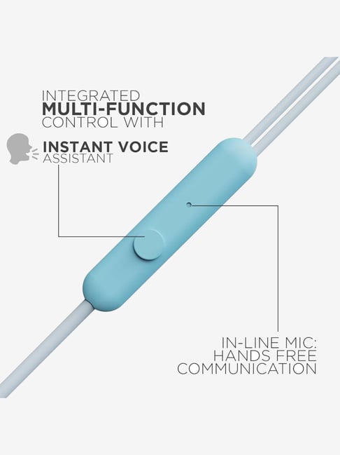 Buy boAt BassHeads 103 Wired Headphone with Mic (Mint Blue) Online At Best Price Tata CLiQ