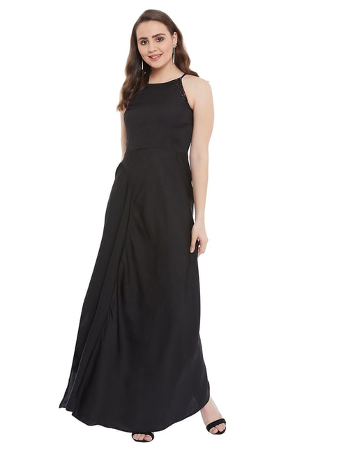 Buy MADAME Black Maxi Dress for Women ...