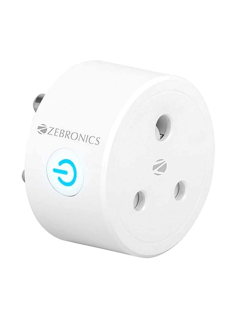 Zebronics Zeb-SP110 10A Smart Wi-Fi Plug Compatible with Google Assistant and Alexa (White)