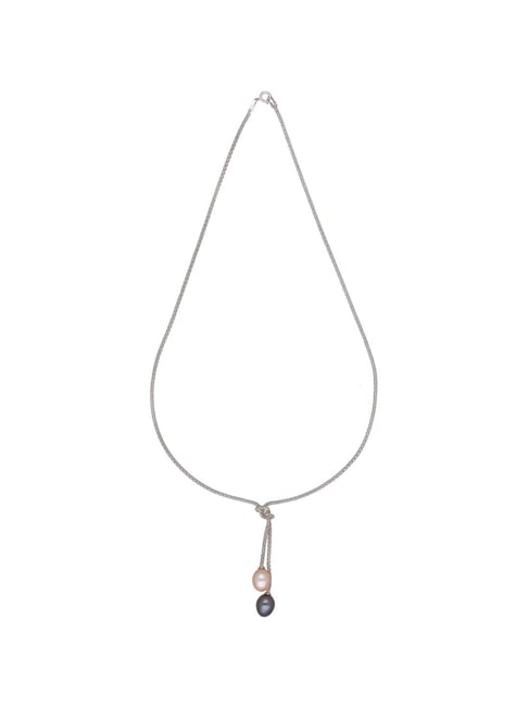 Sri Jagdamba Pearls Dakshita Peach & Grey Casual Necklace-image-25