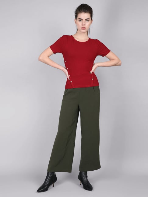 Cover Story Wine Regular Fit Top