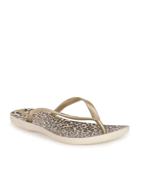 Ipanema Women's Golden & Beige Flip Flops