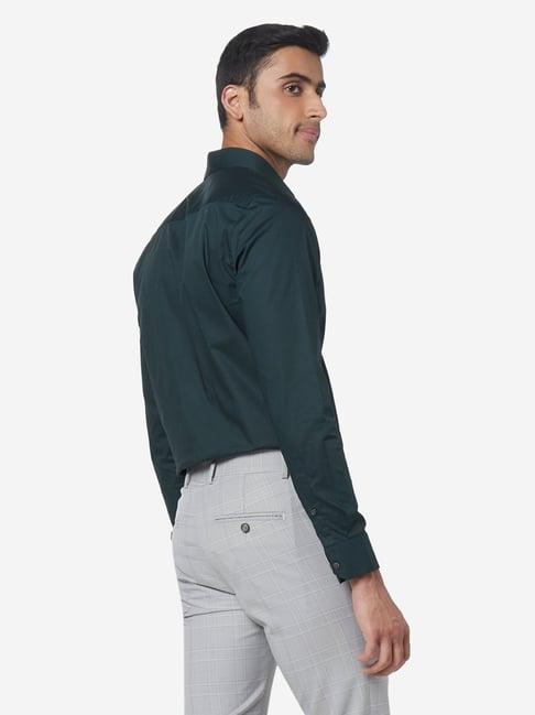 Buy WES Formals by Westside Emerald Green Ultra Slim Fit Shirt Online ...