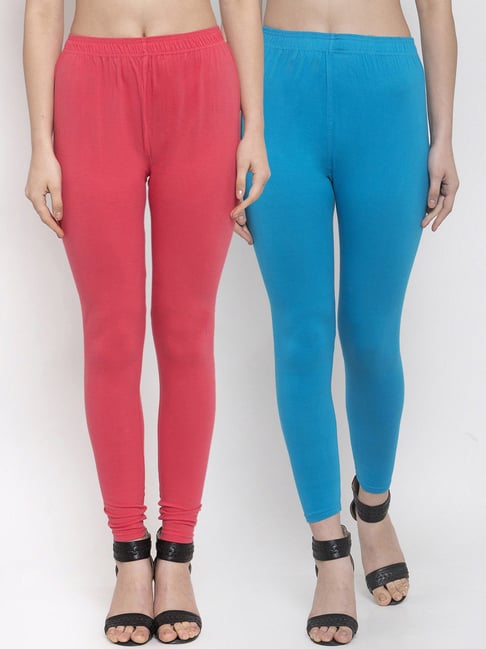 Buy TAG 7 Pink & Light Blue Leggings - Pack of 2 for Women's Online @ Tata  CLiQ