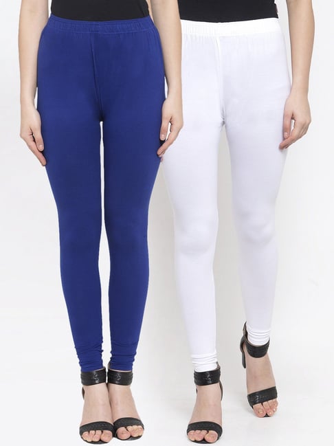 Buy Women Ankle-Length Navy Blue Leggings with Contrast Elasticated  Waistband Online at Best Prices in India - JioMart.