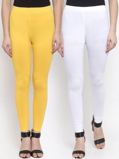 Women's organic cotton Leggings Yellow Ankle