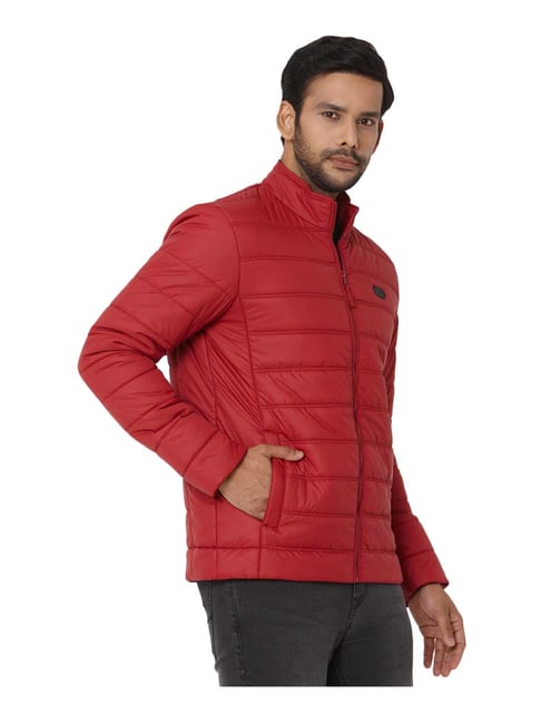 Buy Mufti Maroon High Neck Puffer Jacket for Men Online Tata CLiQ