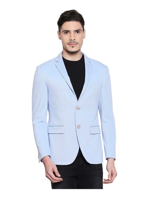 Mufti Sky Blue Full Sleeves Blazer