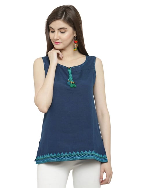 Buy NEUDIS Blue Cotton Floral Print Top Shorts Set for Women Online @ Tata  CLiQ