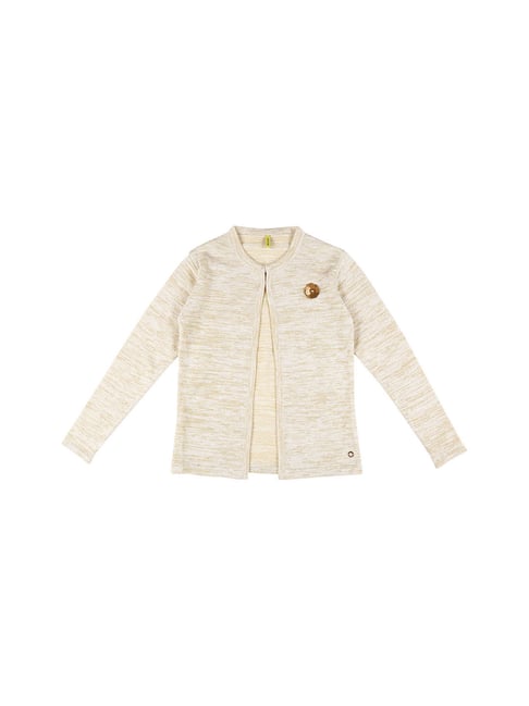 Gini & Jony Kids Off White Textured Sweater