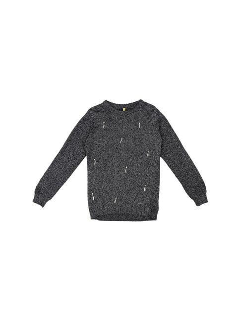 Gini & Jony Kids Black Printed Sweater