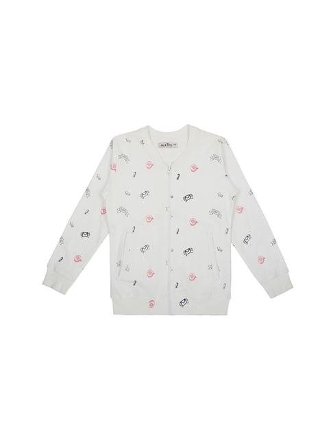 Gini & Jony Kids White Printed Jacket