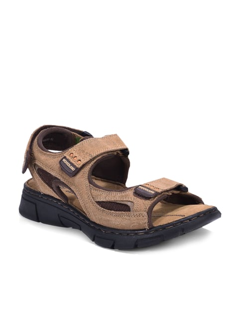 Woodland Men's Camel Floater Sandals