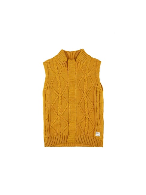 Gini & Jony Kids Yellow Printed Sweater