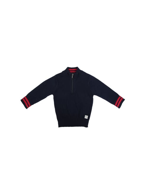 Gini & Jony Kids Navy Solid Sweater