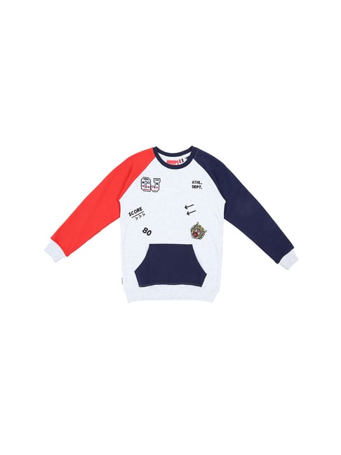 Gini & Jony Kids White Printed Sweatshirt