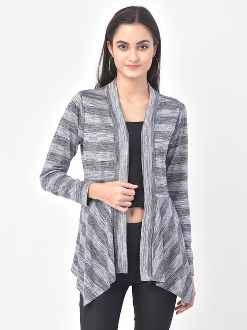 Latin Quarters Blue & Grey Striped Shrug